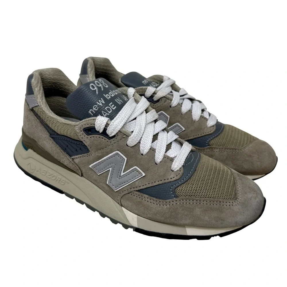 New Balance 998 Made in USA Men's 8 Grey Suede Running Shoes U998GR ABZORB